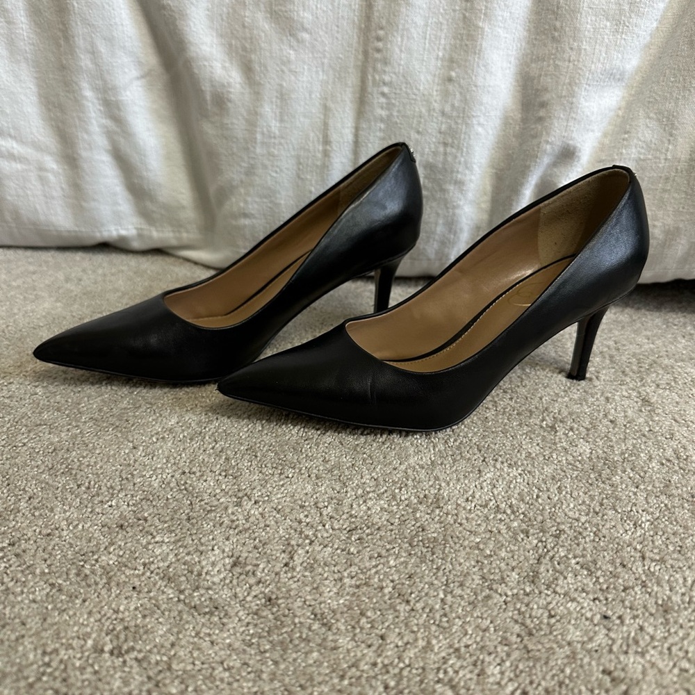 Black Leather Pumps